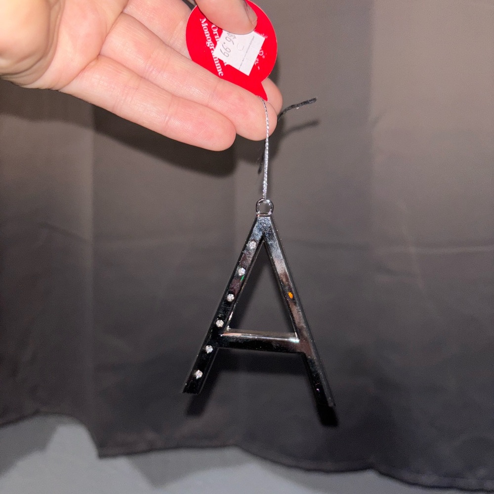 Ashland Silver Letter A Ornament
